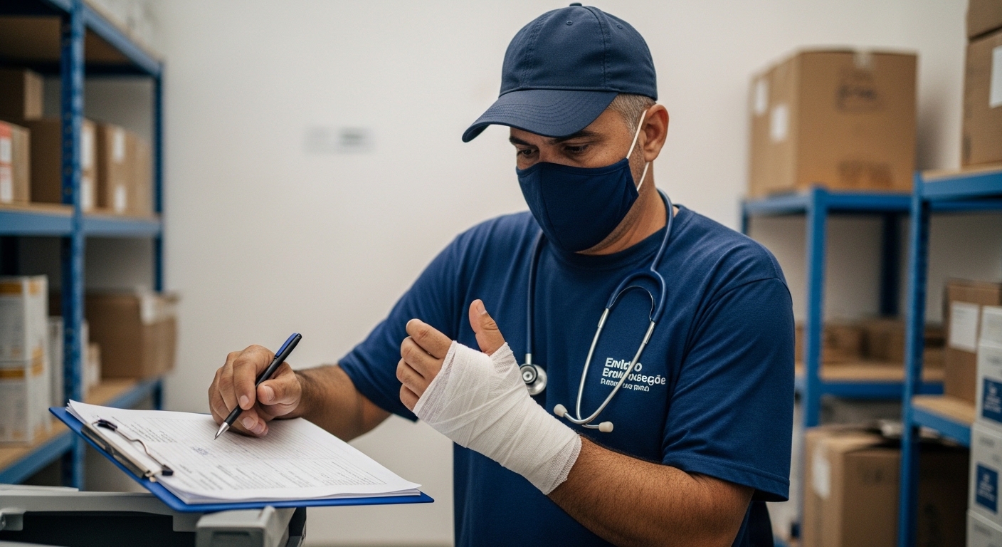 Trabalhador com sequela leve após acidente e documentos do INSS